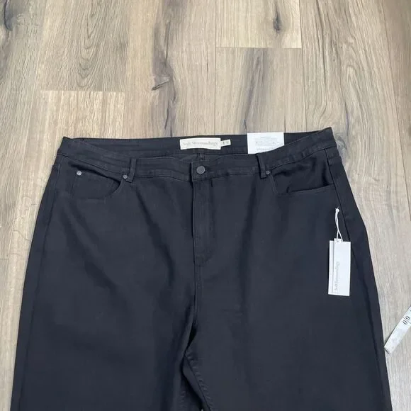 NEW Soft Surroundings 24W Ultimate Denim Straight Leg Jeans Black Wash Stretch - Picture 6 of 10